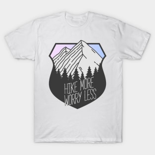 Hike More Worry Less Mountain Crest Sunset T-Shirt